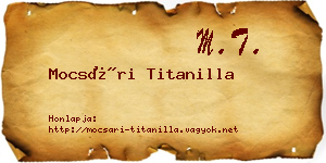 Mocsári Titanilla névjegykártya